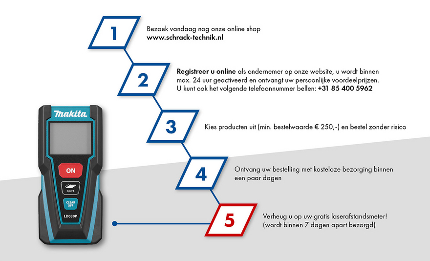 In 5 stappen naar uw gratis laserafstandsmeter